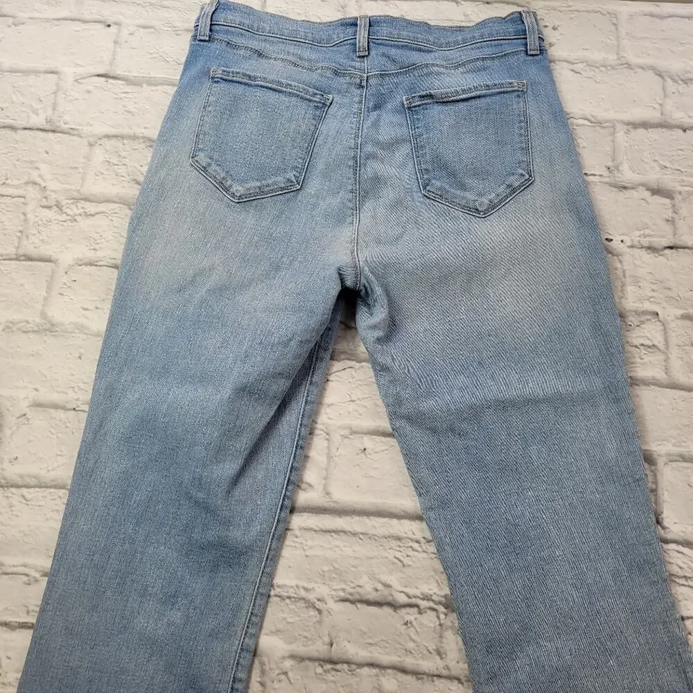 L'Agence Sada High Rise Cropped Slim Straight Leg Jeans in Bellevue Wash size 31